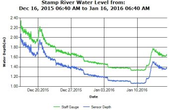 Stamp River Level Past 30 day trend