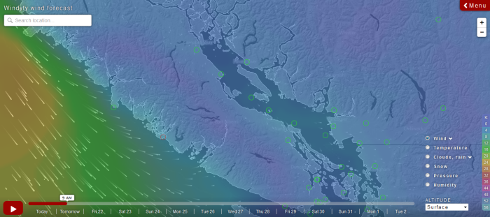 Ucluelet Wind Predictions